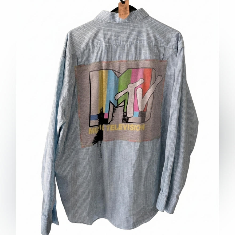 MTV Izod Upcycled Plaid Shirt Hand Crafted